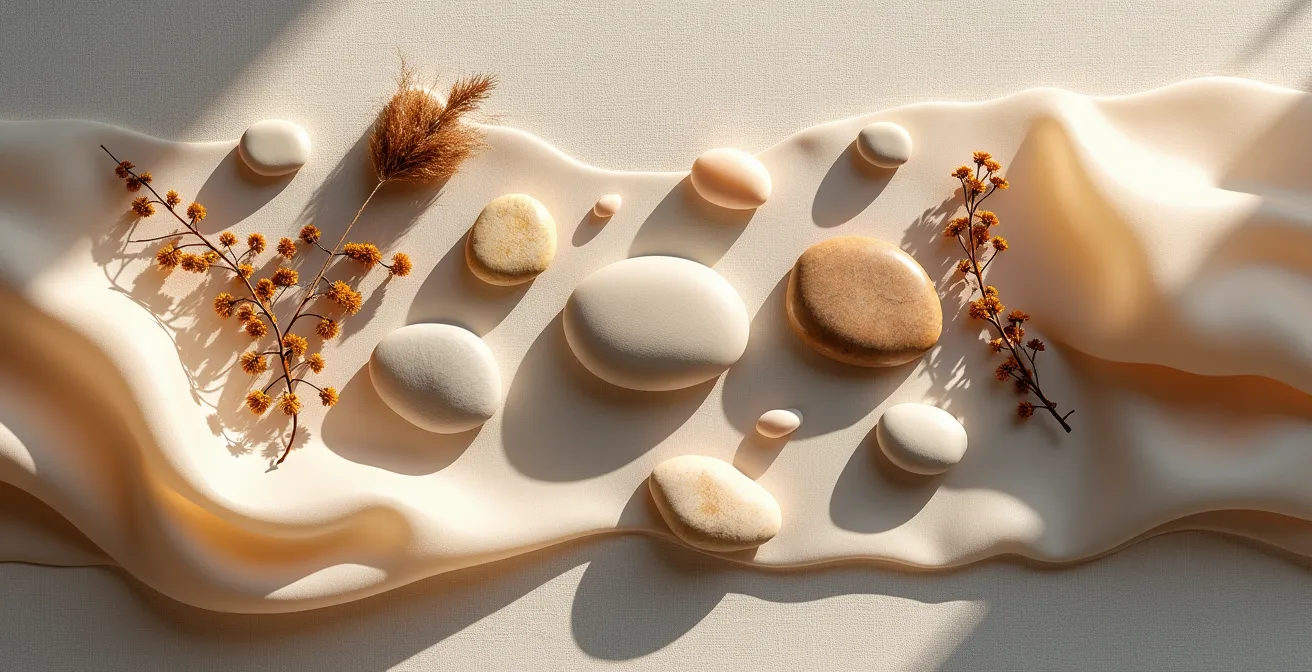 Symbolische Darstellung der Hautalterung durch verschiedene Pflegeroutinen