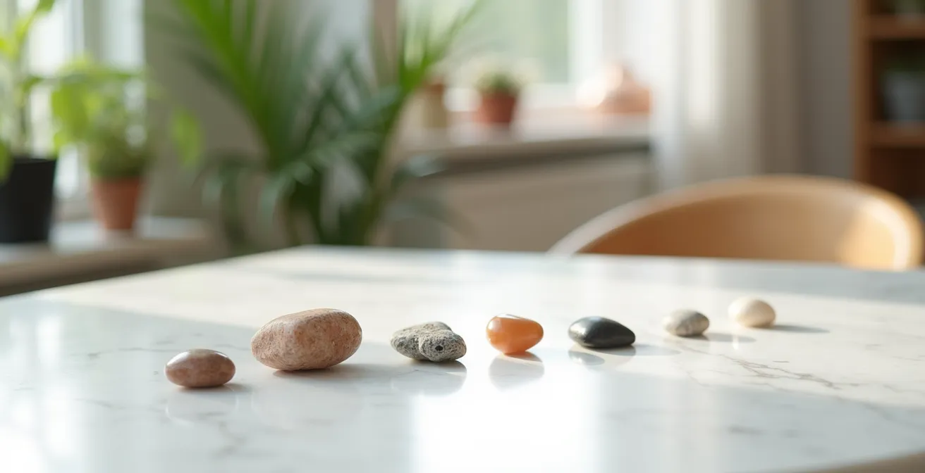 Verschiedene Edelsteine arrangiert nach Persönlichkeitstypen