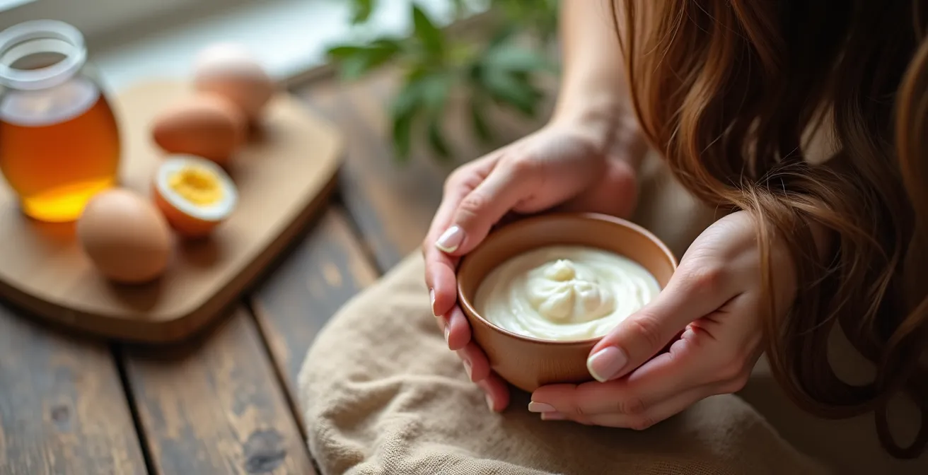 Natürliche Haarmasken-Zutaten aus der deutschen Küche