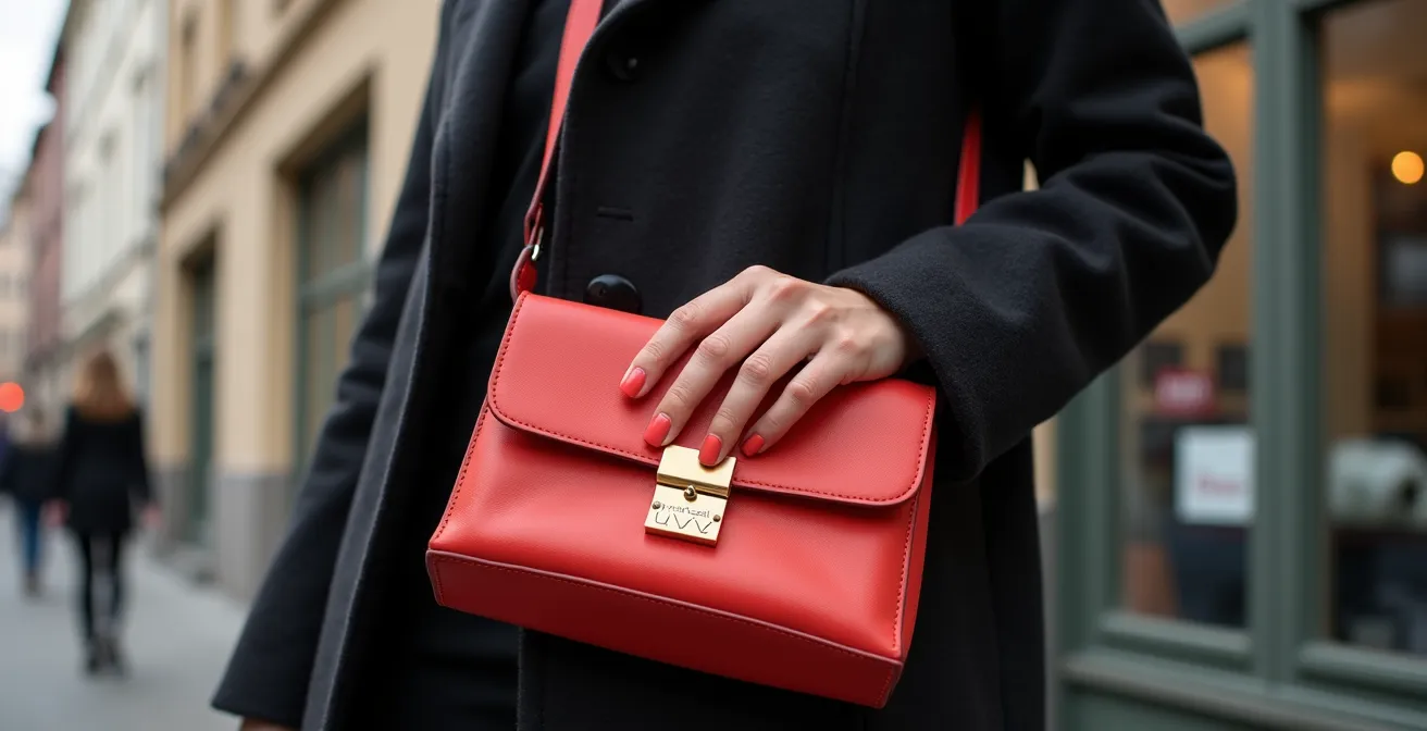 Modische Farbakzente durch Accessoires in verschiedenen deutschen Städten