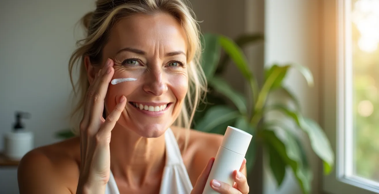 Eine Frau mit gesunder Haut, die als Visualisierung für eine ganzheitliche Hautpflegestrategie dient