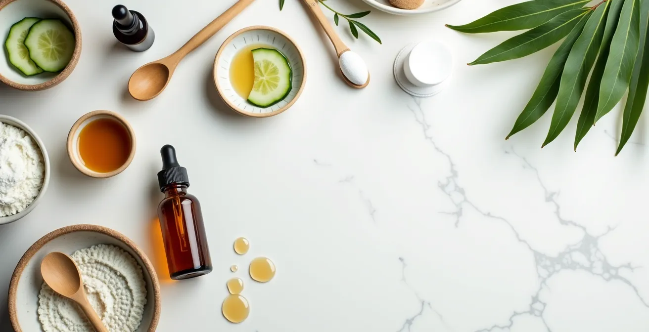 Minimalistische deutsche Hautpflege-Routine mit natürlichen Produkten