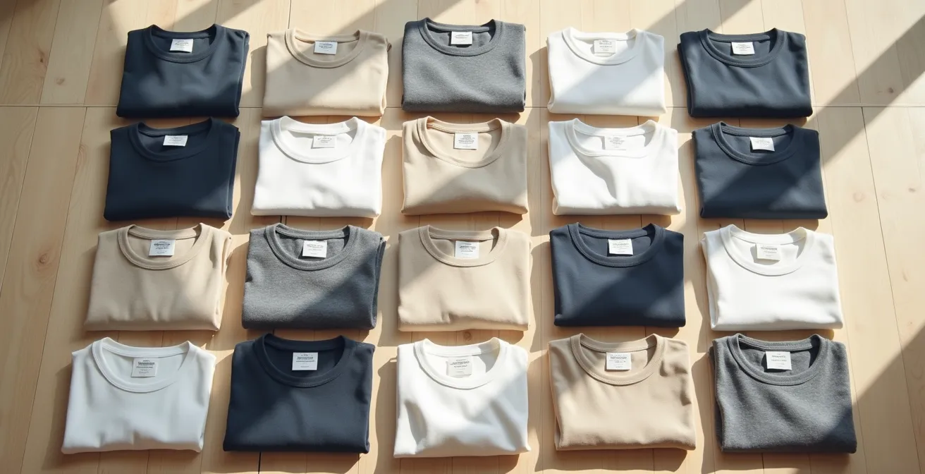 Visuelle Matrix-Darstellung einer Kapselgarderobe