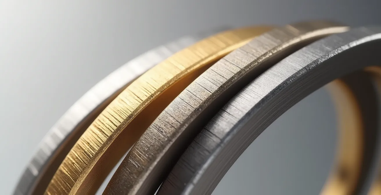 Makroaufnahme verschiedener Armband-Materialien mit sichtbaren Texturen